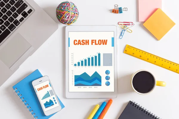 Scherm met Cash Flow titel — Stockfoto