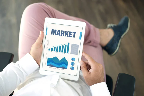 Business Charts Graphs on screen — Stock Photo, Image