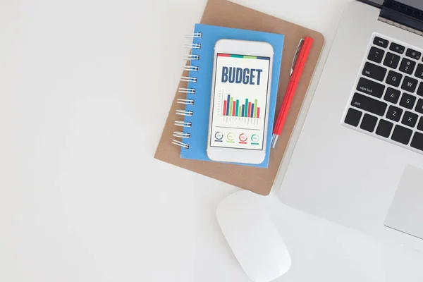 A word költségvetési koncepció — Stock Fotó