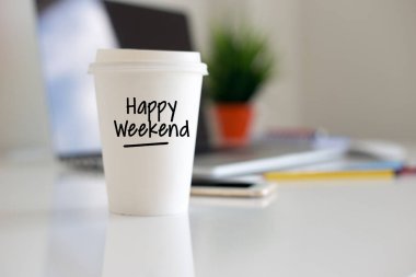 Happy Weekend Coffee Cup  clipart