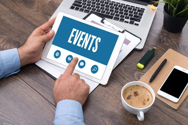 SHOWING EVENTS SCREEN — Stock Photo, Image