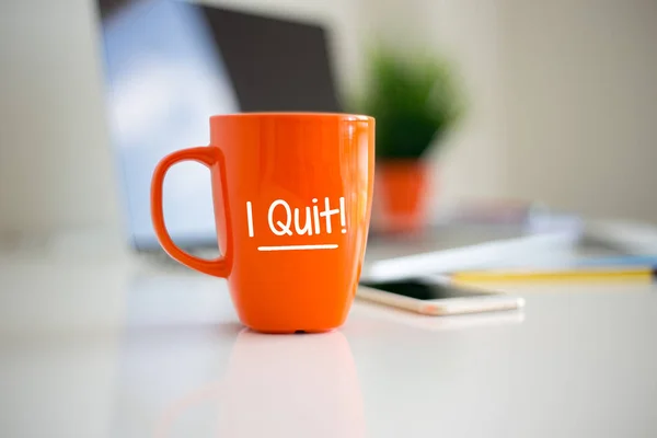 I QUIT Coffee Cup — Stock Photo, Image