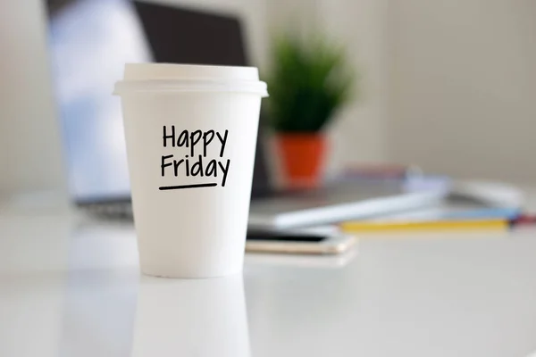 Happy Friday Coffee Cup — Stock Photo, Image