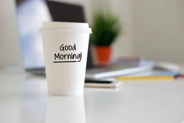 God morgon kaffe kopp — Stockfoto