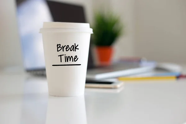 BREAK TIME Coffee Cup — Stock Photo, Image