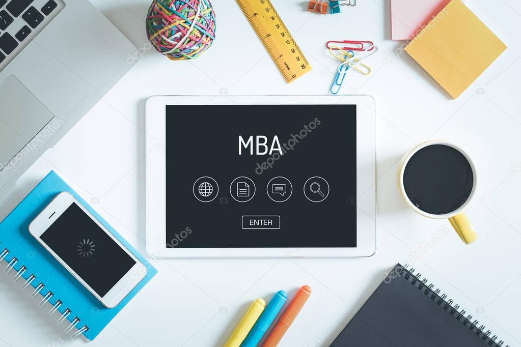 MBA Concept on Tablet 