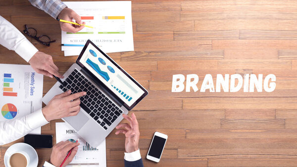 BRANDING concept, professionals team at work 