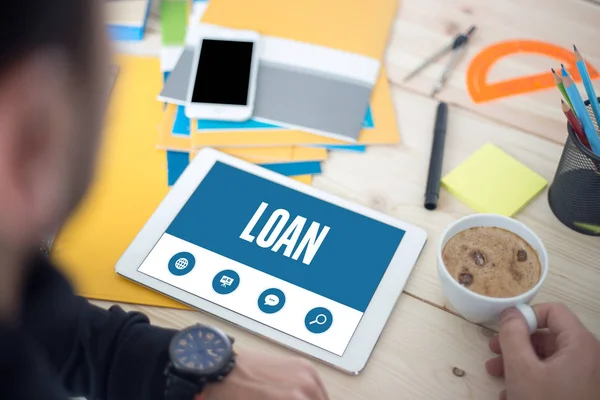 SHOWING LOAN SCREEN — Stock Photo, Image