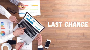 Son şans kelime kavram Resepsiyon arka plan üzerinde