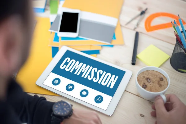Kommissionens Text på skärmen — Stockfoto