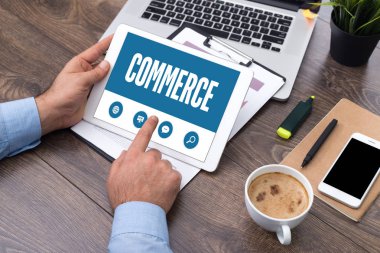 Ticaret metin üstünde perde 