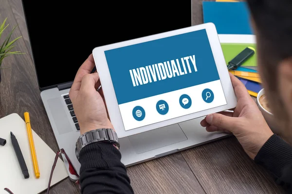 INDIVIDUALITY TEXT ON SCREEN — Stock Photo, Image