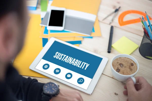 Hållbarhet Text på skärm — Stockfoto