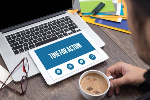 TIME FOR ACTION SCREEN — Stock Photo, Image