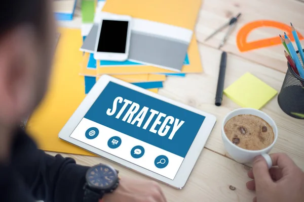 STRATEGY TEXT ON SCREEN — Stock Photo, Image