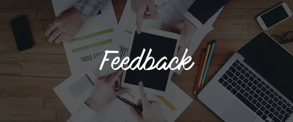 FEEDBACK DA INTERNET TEAMWORK CONCEITO — Fotografia de Stock