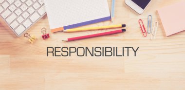 İş çalışma alanı ile ahşap arka plan