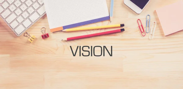 Obchodní pracoviště s konceptem Vision — Stock fotografie