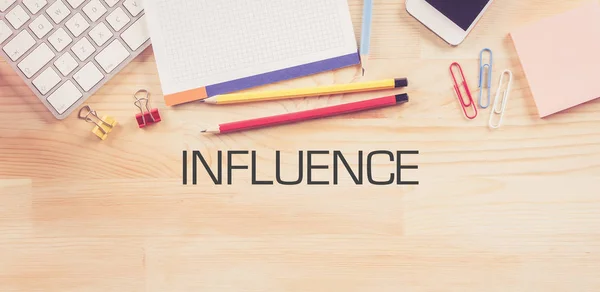 Milieu de travail d'affaires avec INFLUENCE Concept — Photo