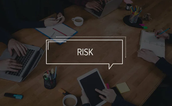 BUSINESS TEAMWORK WORKING OFFICE BRAINSTORMING RISK CONCEPT — Stock Photo, Image