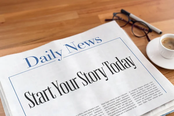 Viewof  newspaper on the table — Stock Photo, Image