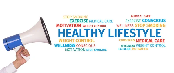 Healthy Lifestyle Word Cloud — Stock Photo, Image