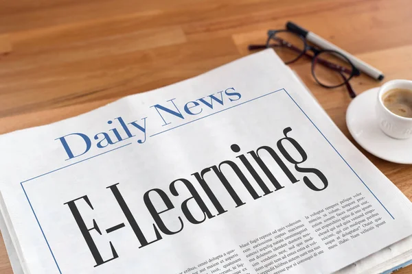 View of newspaper on the table — Stock Photo, Image