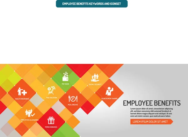 Banner de beneficios para empleados — Archivo Imágenes Vectoriales