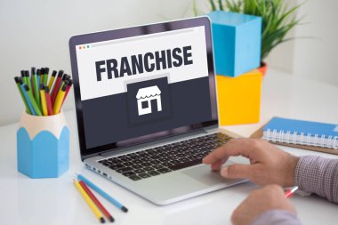 Konsept dizüstü bilgisayar ekranında