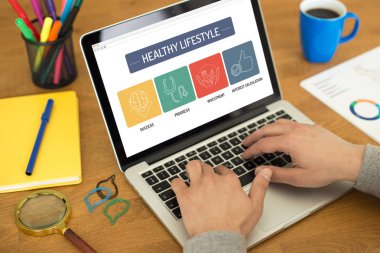 Konsept dizüstü bilgisayar ekranında