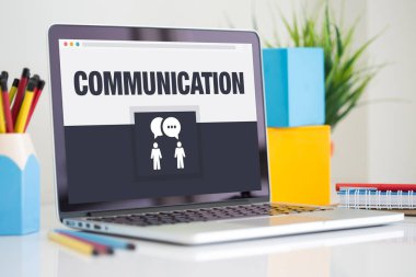 Konsept dizüstü bilgisayar ekranında