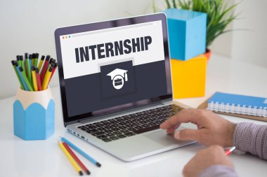 Konsept dizüstü bilgisayar ekranında