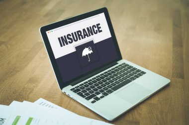 Konsept dizüstü bilgisayar ekranında