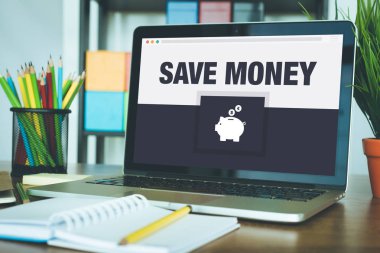 Konsept dizüstü bilgisayar ekranında