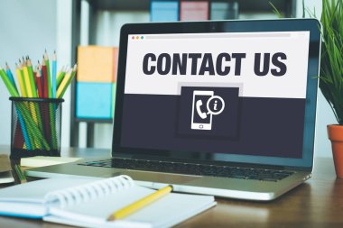 Konsept dizüstü bilgisayar ekranında