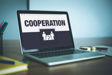 Konsept dizüstü bilgisayar ekranında