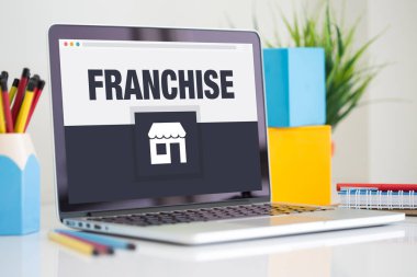 Konsept dizüstü bilgisayar ekranında