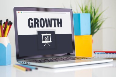 Konsept dizüstü bilgisayar ekranında