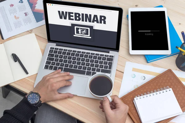 Webinar Concept op scherm — Stockfoto