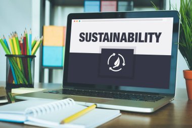 Konsept dizüstü bilgisayar ekranında