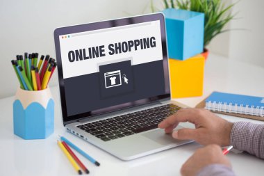 Konsept dizüstü bilgisayar ekranında