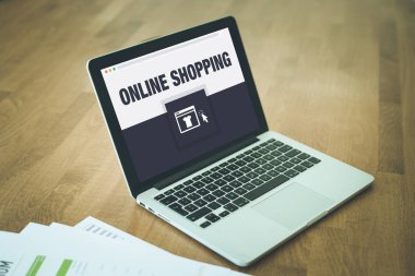 Konsept dizüstü bilgisayar ekranında