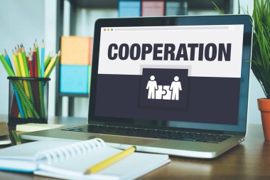 Konsept dizüstü bilgisayar ekranında