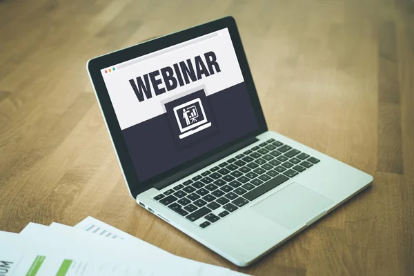 Webinar Concept op scherm — Stockfoto