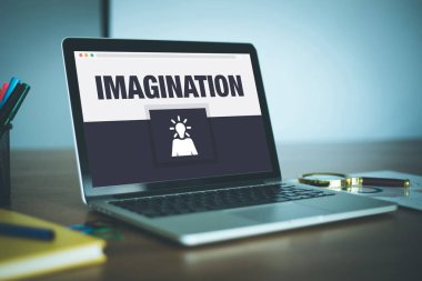 Konsept dizüstü bilgisayar ekranında