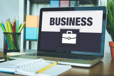 İş simge kavramı laptop 