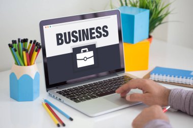İş simge kavramı laptop 