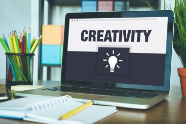 Konsept dizüstü bilgisayar ekranında