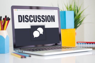 Konsept dizüstü bilgisayar ekranında