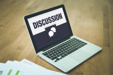 Konsept dizüstü bilgisayar ekranında